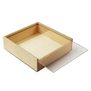 Wooden box with transparent lid