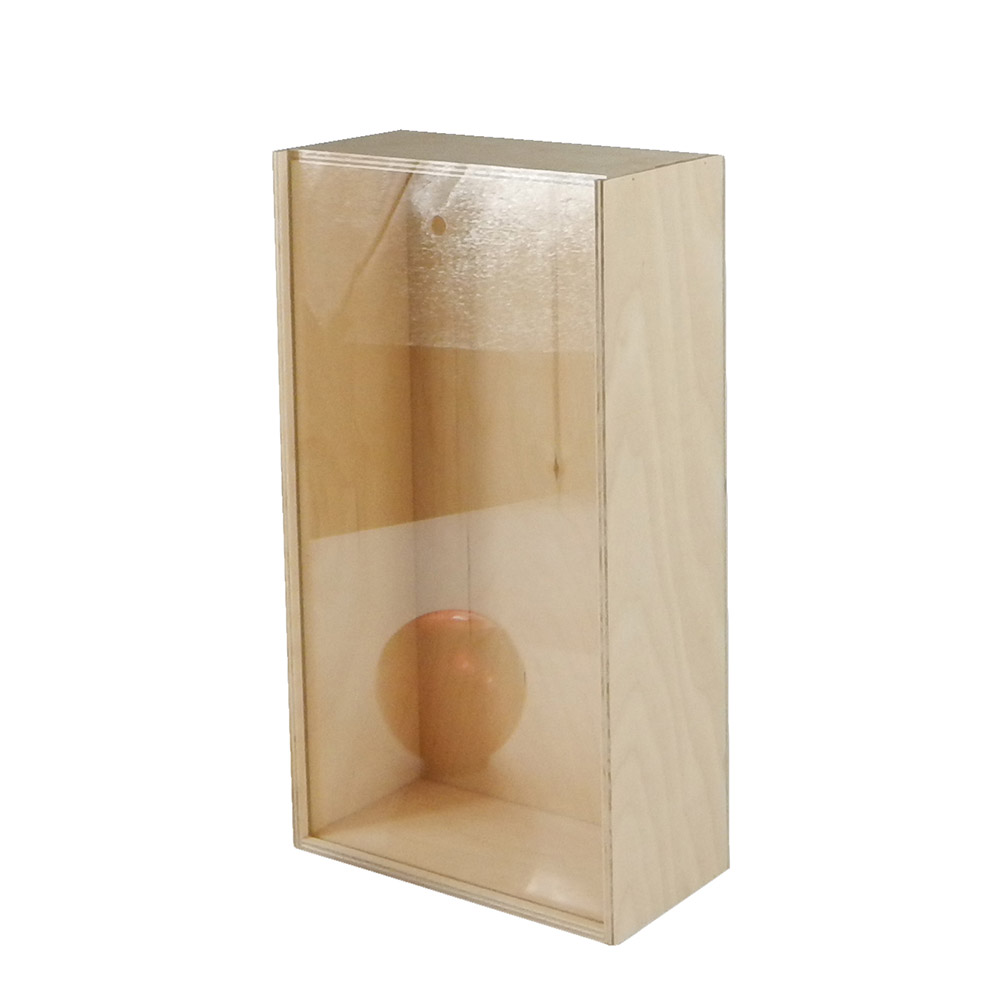 Scatola in legno con coperchio scorrevole trasparente - Art.TS2
